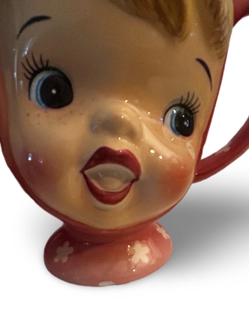 Vintage Napcoware Anthropomorphic Girl Face Mug Set 2 Japan Kitschy Ceramic Cups - Picture 4 of 8